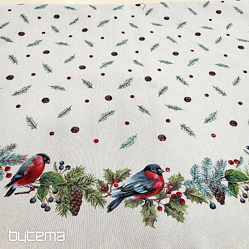Mantel tapiz navideño redondo PÁJARO DE INVIERNO