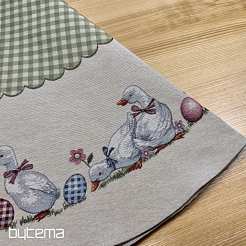 Mantel tapiz redondo HUSSIČKY CUADROS VERDES