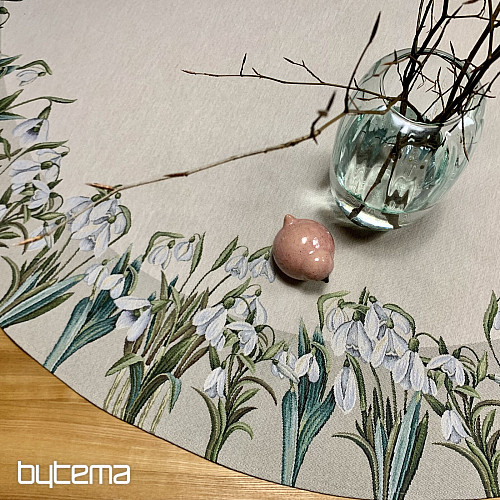 Mantel tapiz redondo COPOS DE NIEVE