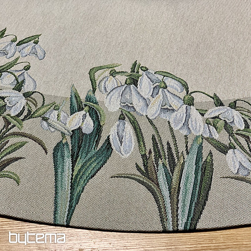 Mantel tapiz redondo COPOS DE NIEVE