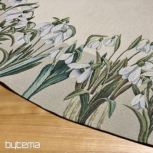 Mantel tapiz redondo COPOS DE NIEVE