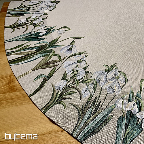 Mantel tapiz redondo COPOS DE NIEVE