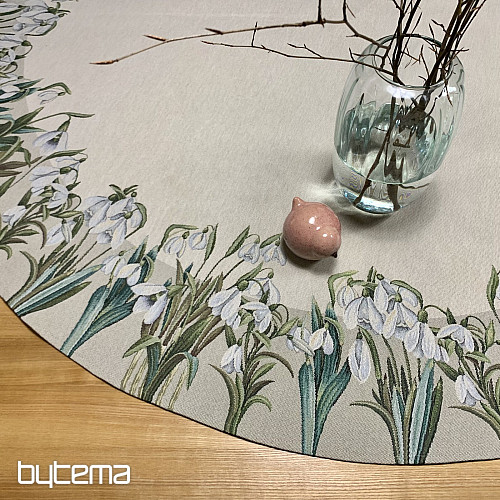 Mantel tapiz redondo COPOS DE NIEVE