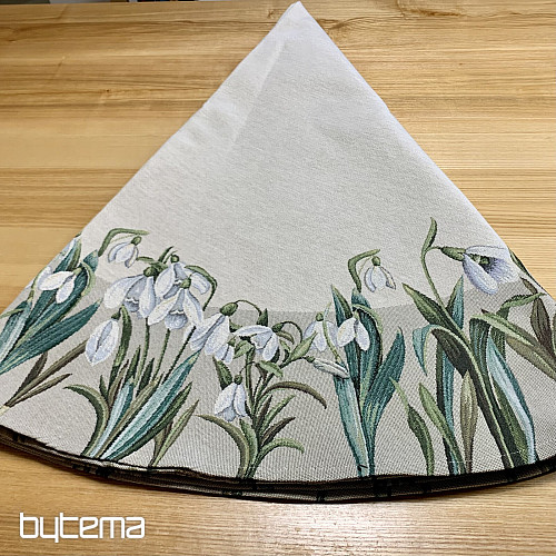 Mantel tapiz redondo COPOS DE NIEVE