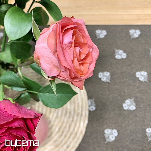 Bufanda Jacquard FLORES ALPINAS MARRÓN