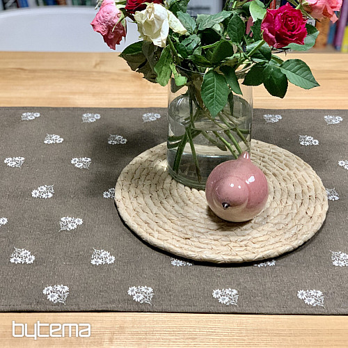 Bufanda Jacquard FLORES ALPINAS MARRÓN