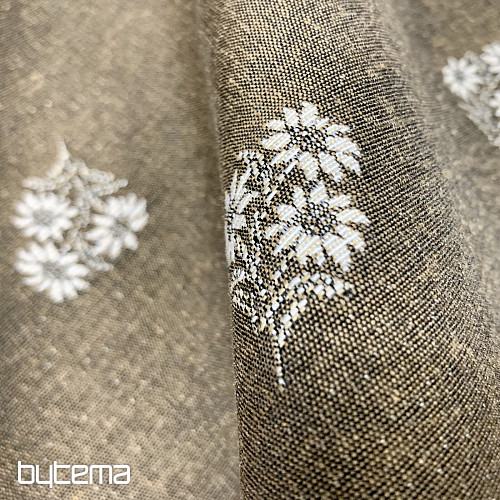 Bufanda Jacquard FLORES ALPINAS MARRÓN