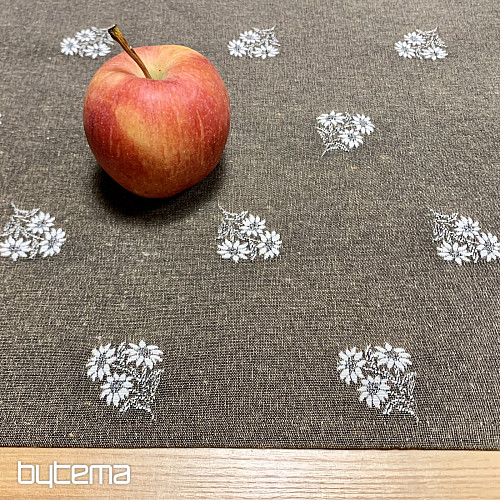 Bufanda Jacquard FLORES ALPINAS MARRÓN