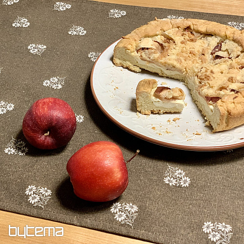 Bufanda Jacquard FLORES ALPINAS MARRÓN