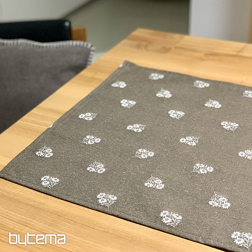 Bufanda Jacquard FLORES ALPINAS MARRÓN