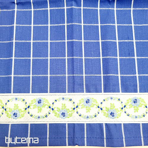 TOALLA AZUL DE LA ABUELA CON FLORES