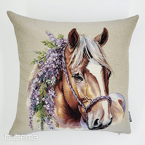 Funda de almohada tapiz CABALLO CON FLORES