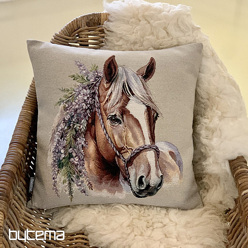Funda de almohada tapiz CABALLO CON FLORES