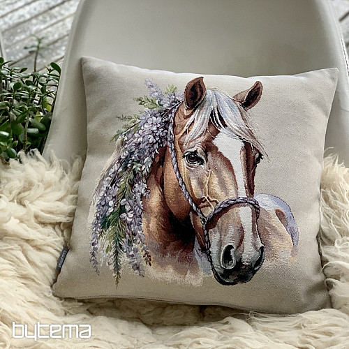 Funda de almohada tapiz CABALLO CON FLORES