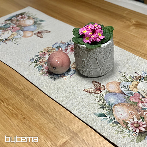 Mantel y bufanda de Pascua HUEVOS EN LA HIERBA