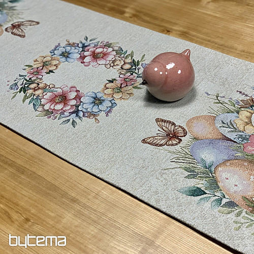 Mantel y bufanda de Pascua HUEVOS EN LA HIERBA