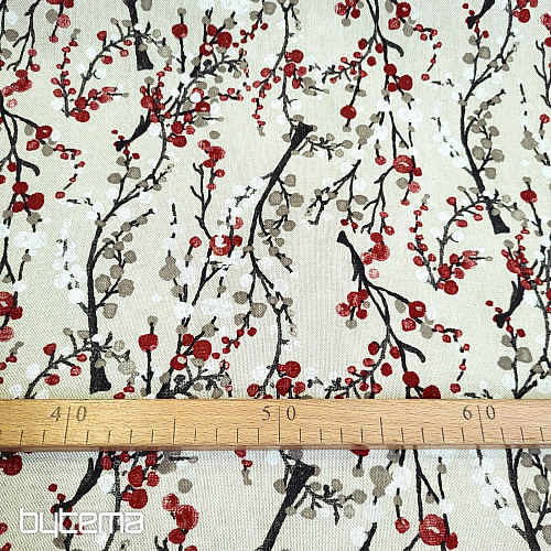 Tela decorativa ÁRBOL BURBUJAS ROJO