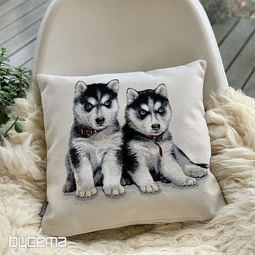 Funda de almohada tapiz CACHORROS HUSKY