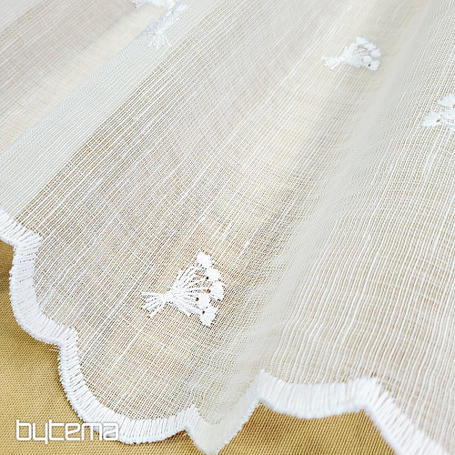 Cortina de vidrieras TULIPANES MINI BLANCO