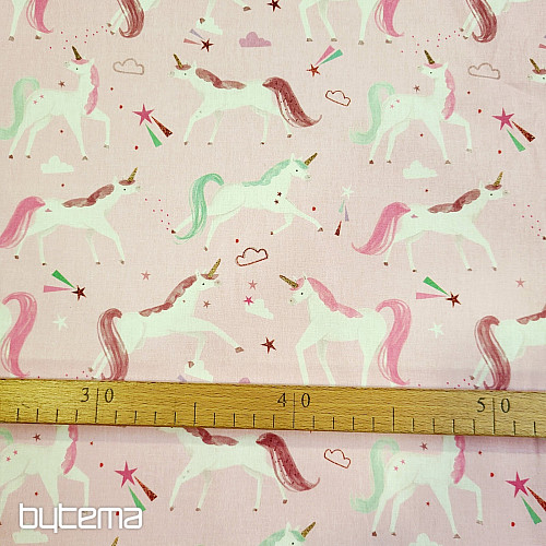 Tela de algodón UNICORNIOS DE COLORES