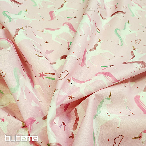 Tela de algodón UNICORNIOS DE COLORES