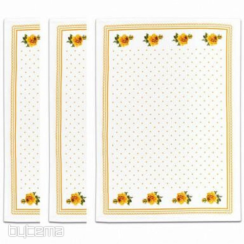 Toallas de la abuela, rosas naranjas