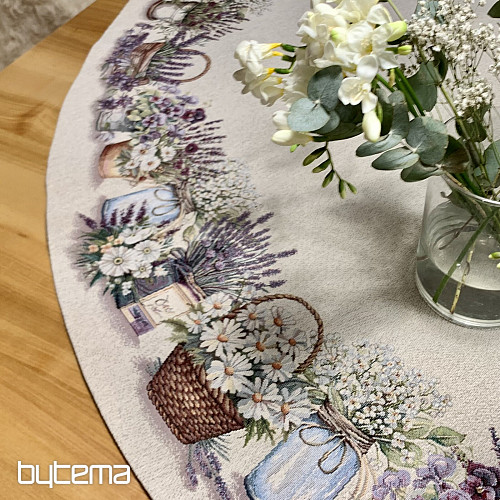 Mantel tapiz redondo BELLEZA EN EL CARRITO