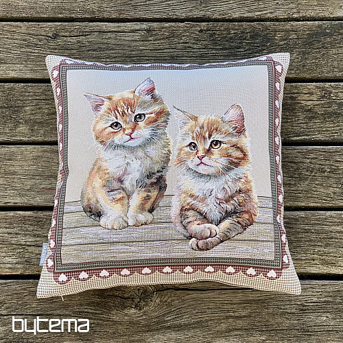 Funda de almohada tapiz GATOS EN UN MARCO