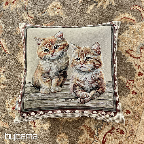 Funda de almohada tapiz GATOS EN UN MARCO