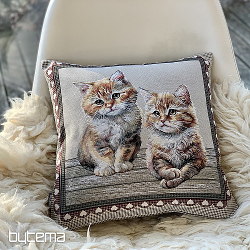 Funda de almohada tapiz GATOS EN UN MARCO