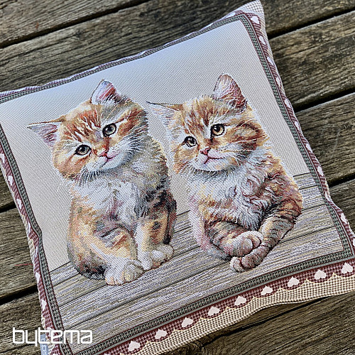 Funda de almohada tapiz GATOS EN UN MARCO
