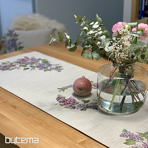 Mantel y pañuelo de gobelino LILA