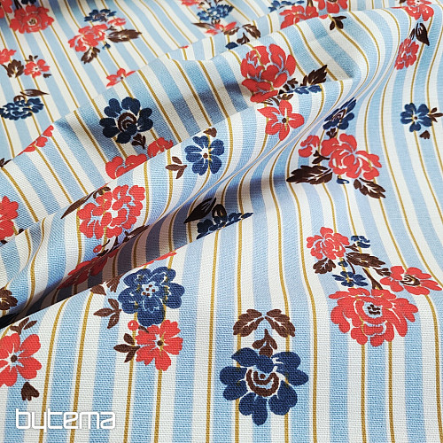 Tela de algodón RIMCHA RAYAS AZULES