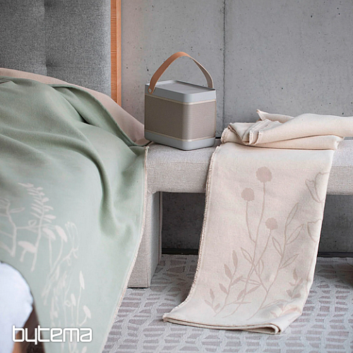 Manta FLORES ÁMBAR beige