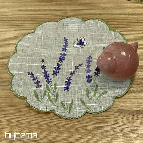 Mantel y bufanda bordados LAVANDA