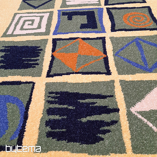 Alfombra moderna con piezas geométricas