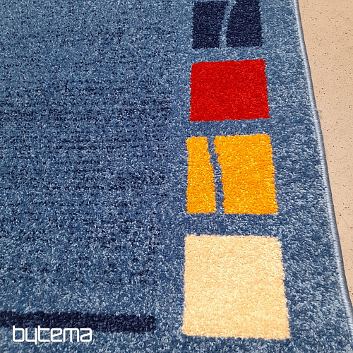 Alfombra moderna de pieza azul
