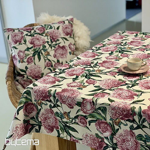 Mantel y bufanda PEONÍAS