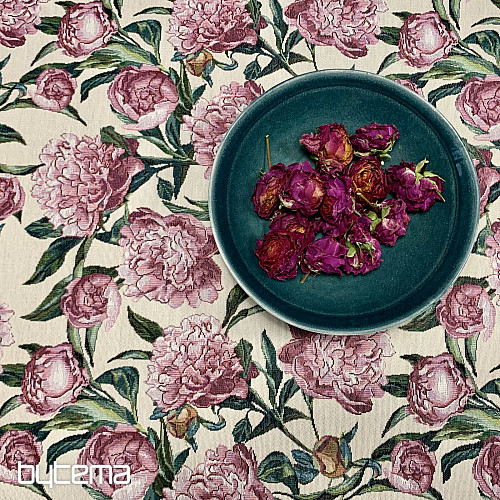 Mantel y bufanda PEONÍAS