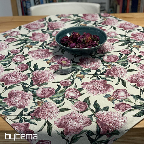 Mantel y bufanda PEONÍAS