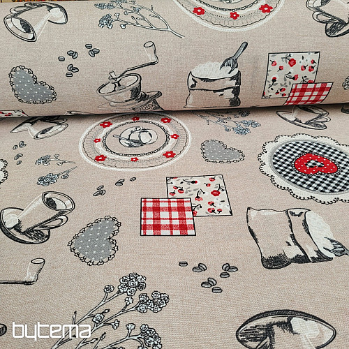 Tela decorativa con aroma a café.