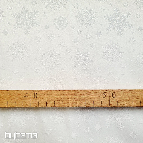 Tela decorativa lisa con copos mixtos blancos