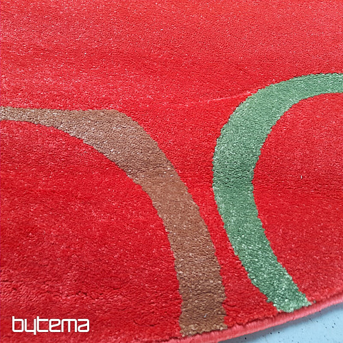 Alfombra redonda Figaro de 200 x 200 cm, color rojo.