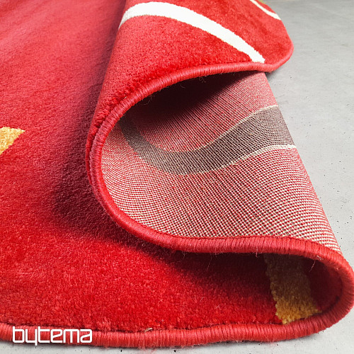 Alfombra redonda Figaro de 200 x 200 cm, color rojo.