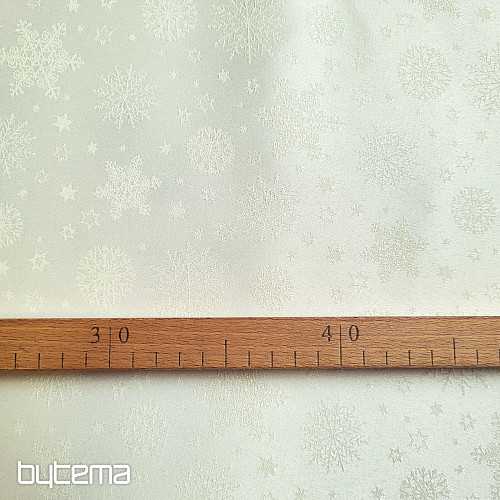 Tela decorativa lisa con copos de color crema