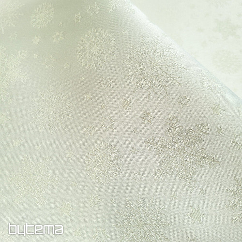 Tela decorativa lisa con copos de color crema