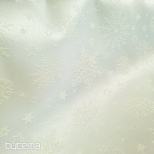 Tela decorativa lisa con copos de color crema