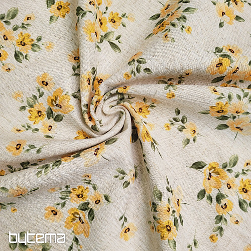 Tela decorativa FLORES LINO amarillo