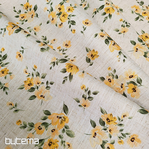 Tela decorativa FLORES LINO amarillo