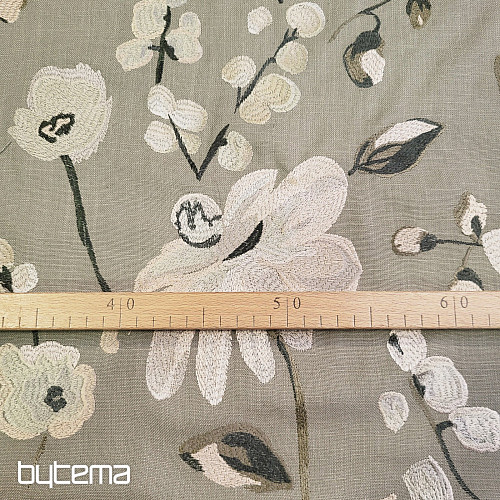 Tela decorativa con bordado RICAMATO y lino.